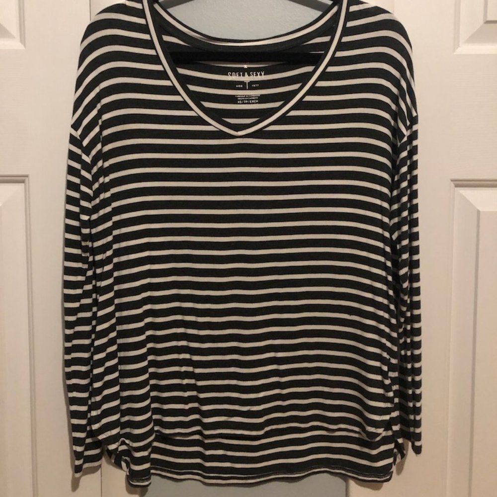 Long Sleeve Striped American Eagle Shirt